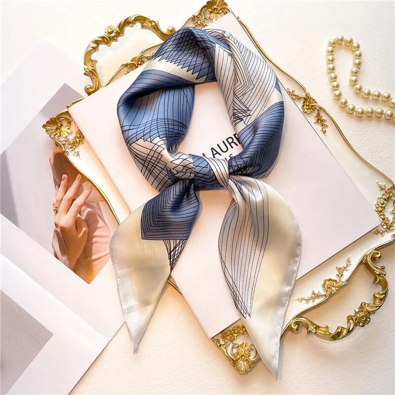 70cm imitation Silk Square Scarf Women Satin Bandana Print Head Band Fashion Lady Hair Shawl Wrap Female Neckerchief Hijab