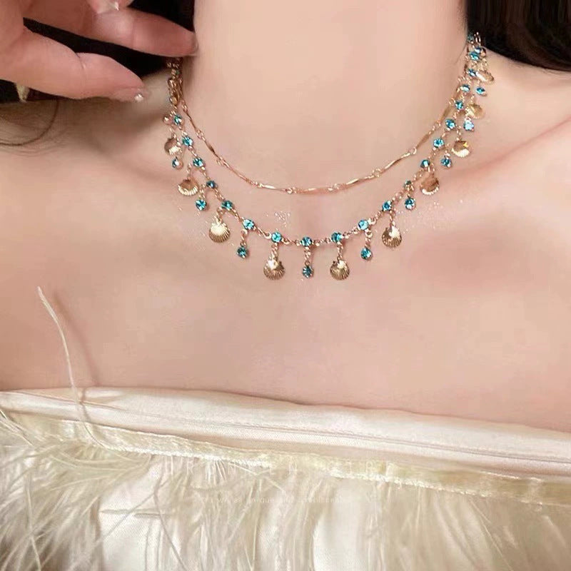 Vintage Star Double Layer Stacked Necklace for Women Creative Niche Light Luxury Personality Versatile Clavicle Chain High-end Sense Accessories Trend