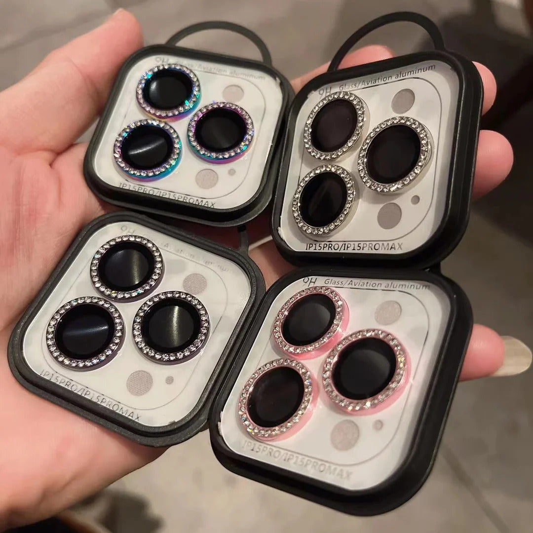 Glitter Diamond Camera Lens Protector For IPhone 12 13 14 15 Pro Max Back  Mini Cover Lens Ring Glass For IPhone 14 15 Plus Fil