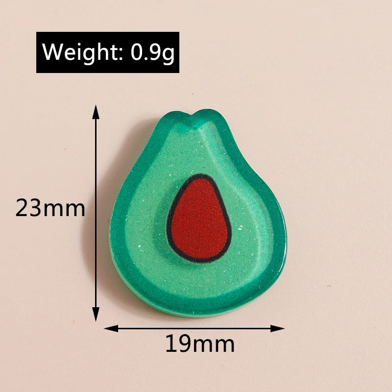 10pcs Mix Cute Mini Fruit Charms Pear Cherry Pineapple Peach Avocado Flat Back Resin Cabochons Scrapbook DIY Jewelry Accessories