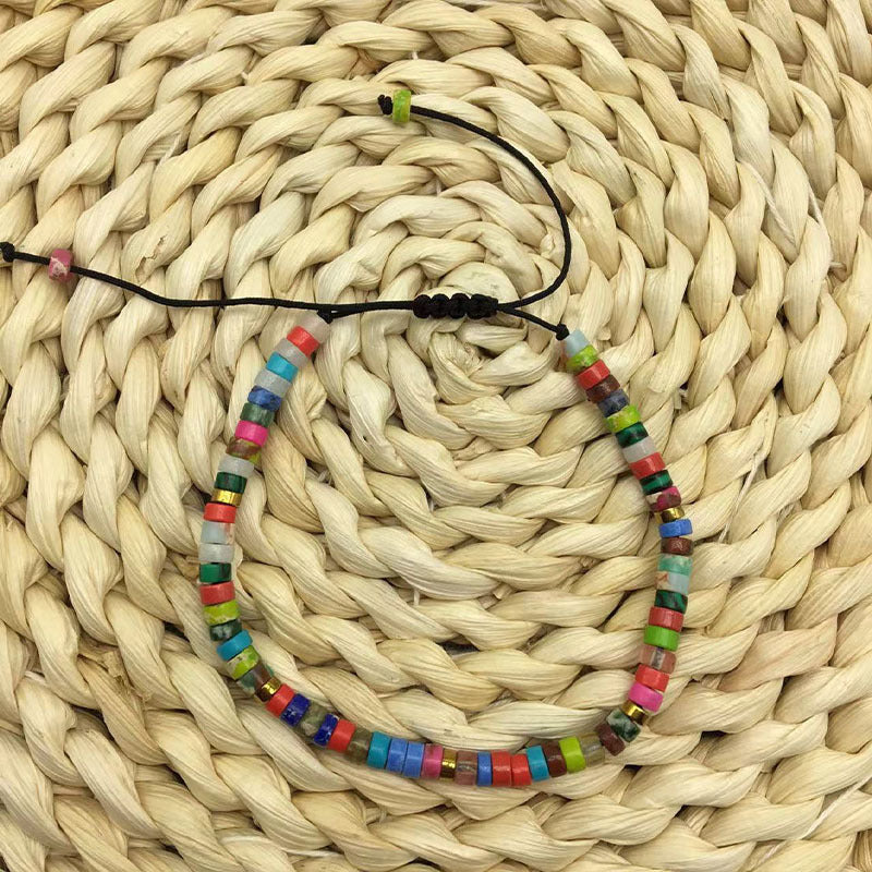 Adjustable Natural Stone Spacer Beads Woven Bracelet Size Fashion Women's Handstring Woven Handstring