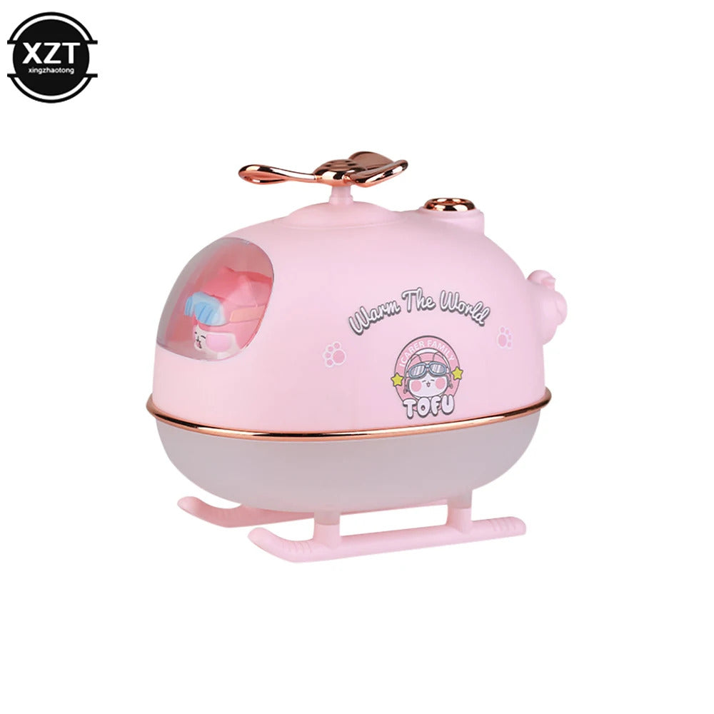 Creative Helicopter Mini Air Humidifier Office Home Room Aromatic Ultrasonic spray Cute Favorite Desktop Humidifier Aromatherapy