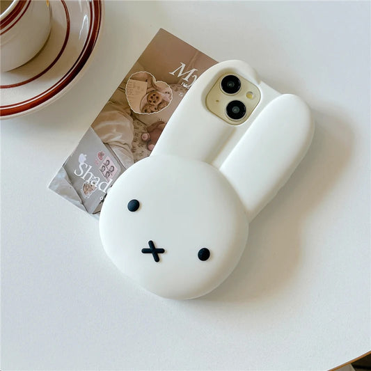 Miffy Phone Case Silicone Iphone 11/12/13/14/15/16ProMax Kawaii Anti-drop Simple All-wrap Soft Case Christmas Toy Gift