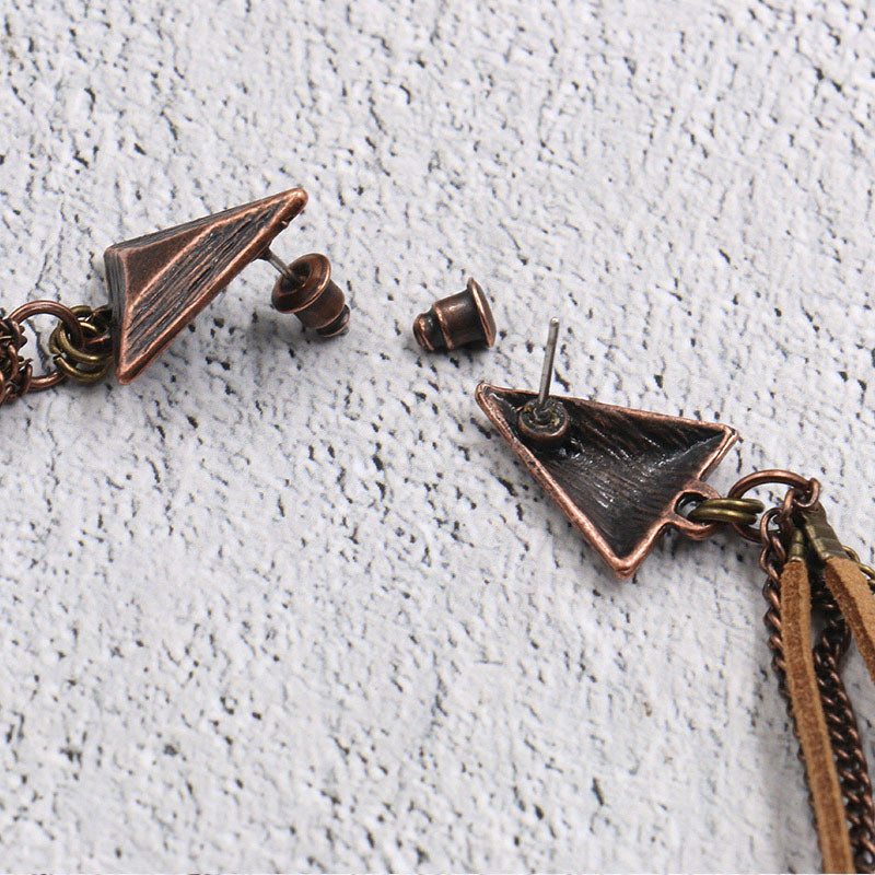 Earrings Bohemian Hair Long Tassel Shell Horn Sunflower Earrings