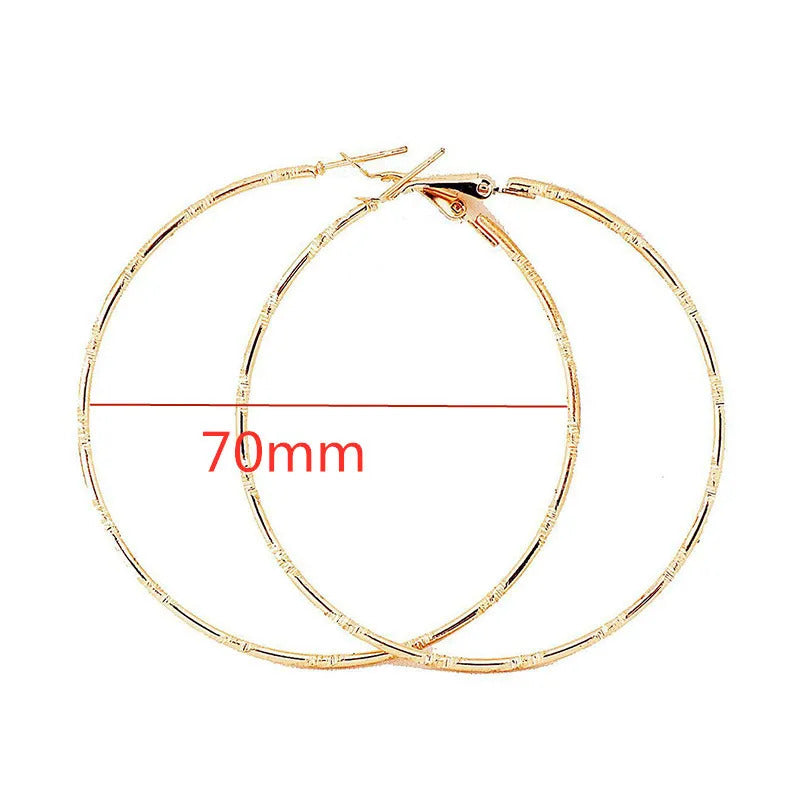 Fashion Large Hoop Earrings 40mm 60mm 80mm Big Smooth Circle Earrings Round Brincos Loop Earrings for Women Jewelry Party Gifts