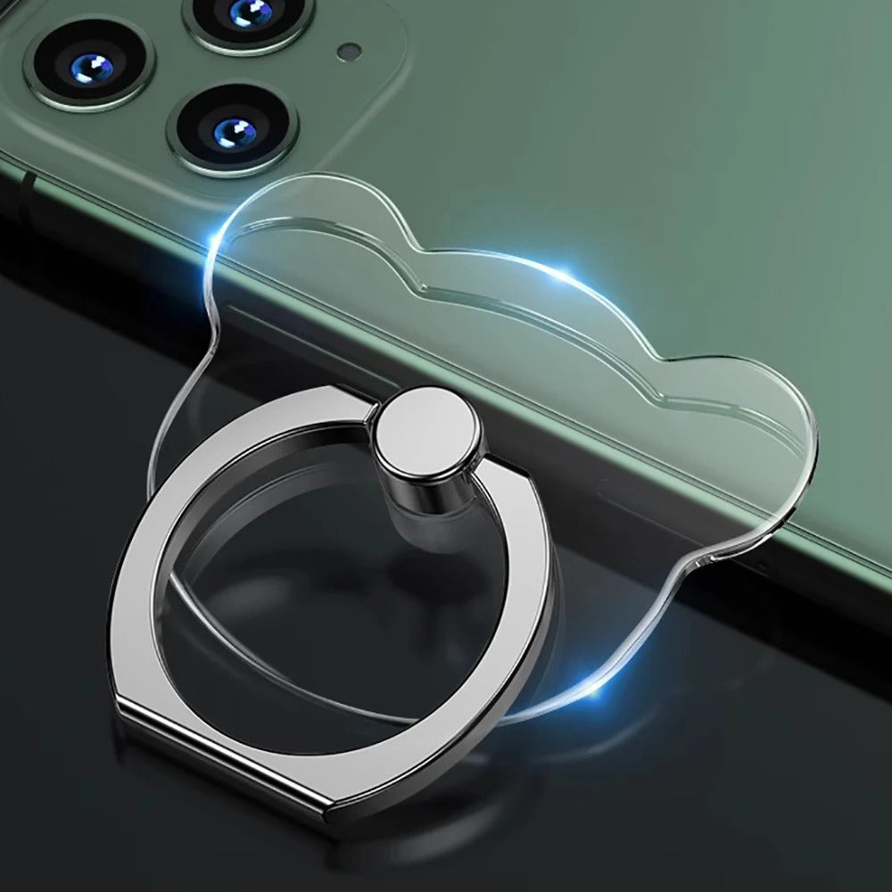 Transparent Cell Phone Ring Holder Stand 360°Degree Rotation Clear Finger Grip Kickstand Compatible iPhone Xiaomi for Phone Case