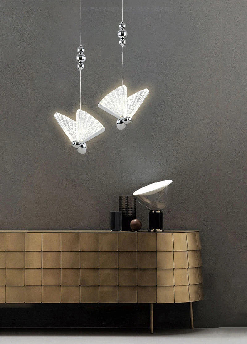 Butterfly Led Pendant Lights Nordic Hanging Lamp Indoor Lighting For Bedside Living Dining Room Kitchen pendente iluminação