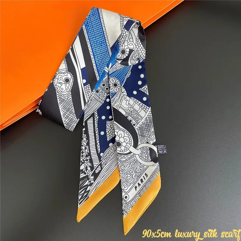 Fashion New Women's Twill Decorative Ribbon Small Scarf Binding Bag Handle Ribbon Hair Band Small Scarf Headband Scarf for Women