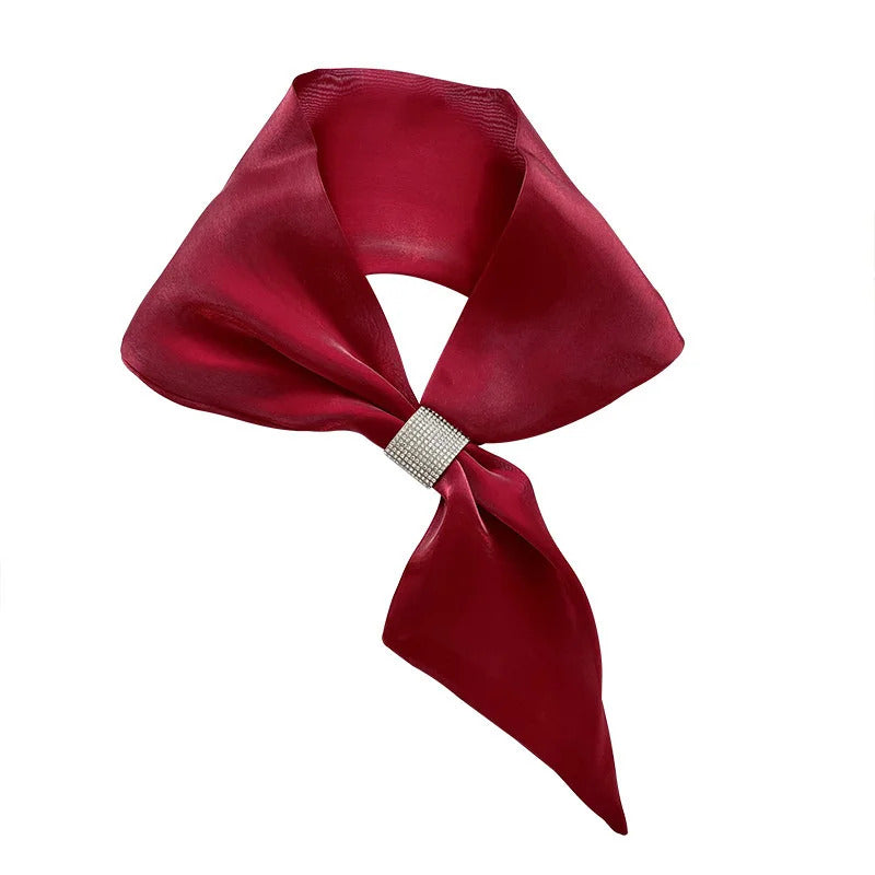 Fashion Small Silk Scarf Women Neckerchief Bandana Female Small Ear Scarf Korean Style Tie Bag Headband Decoration Neck Scarf