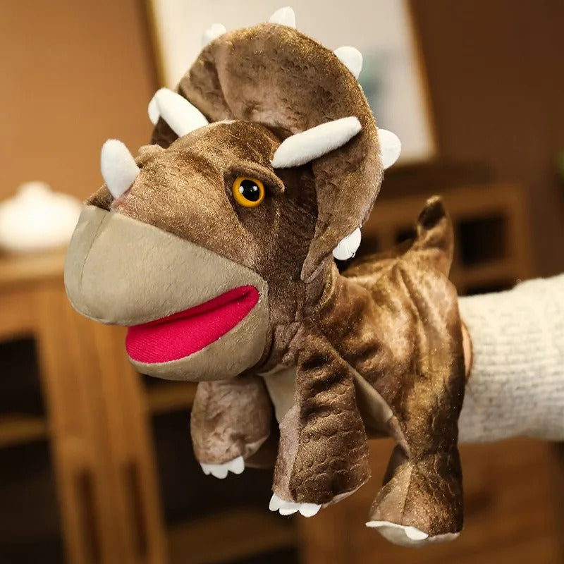 New Cute Glove Dinosaur Plush Hand Puppets Soft Stuffed Cartoon Telling Learning Funny Accompany Toy Baby Birthday Gift