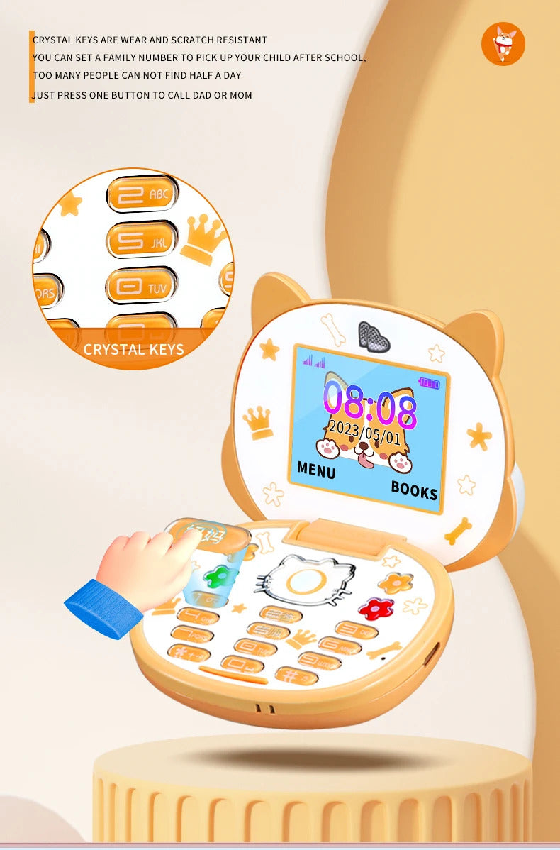 2023 New Cute Mini Koki Mobile Phone Flip Cartoon Kids Children Dual Sim 2G GSM Keyboard Botton MP3 Player Unlocked Cellphone