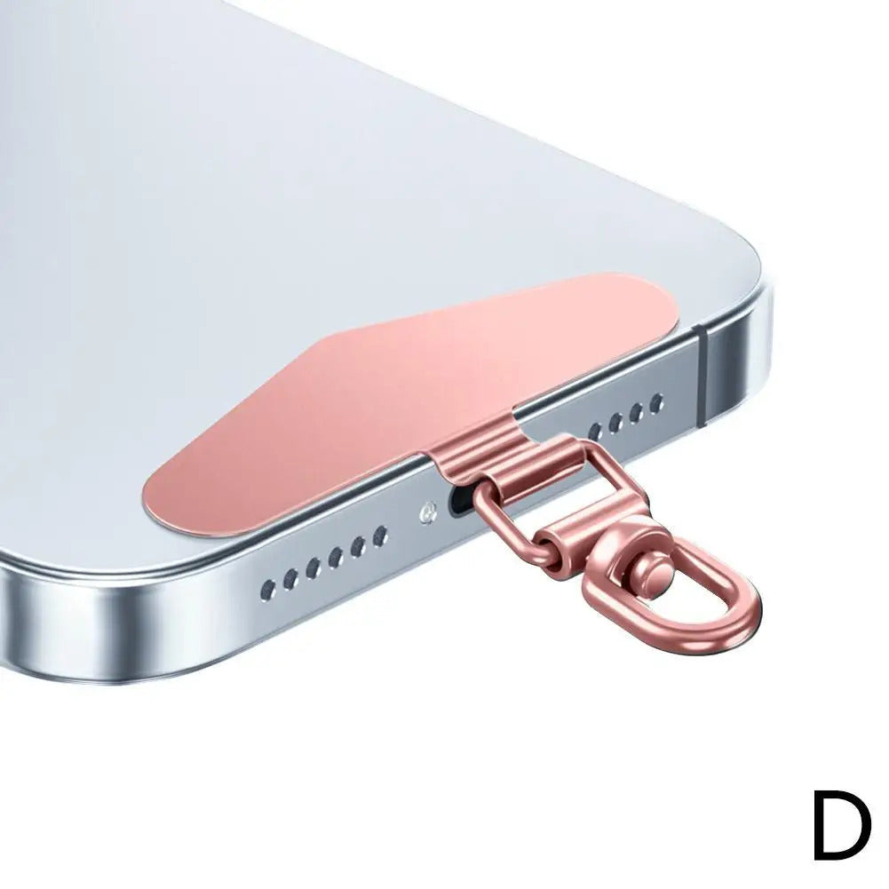 Upgrated 360 Rotatable Steel Phone Tether Tab Metal Patch Gasket Cellphone Lanyard Safety Connecter Piece New