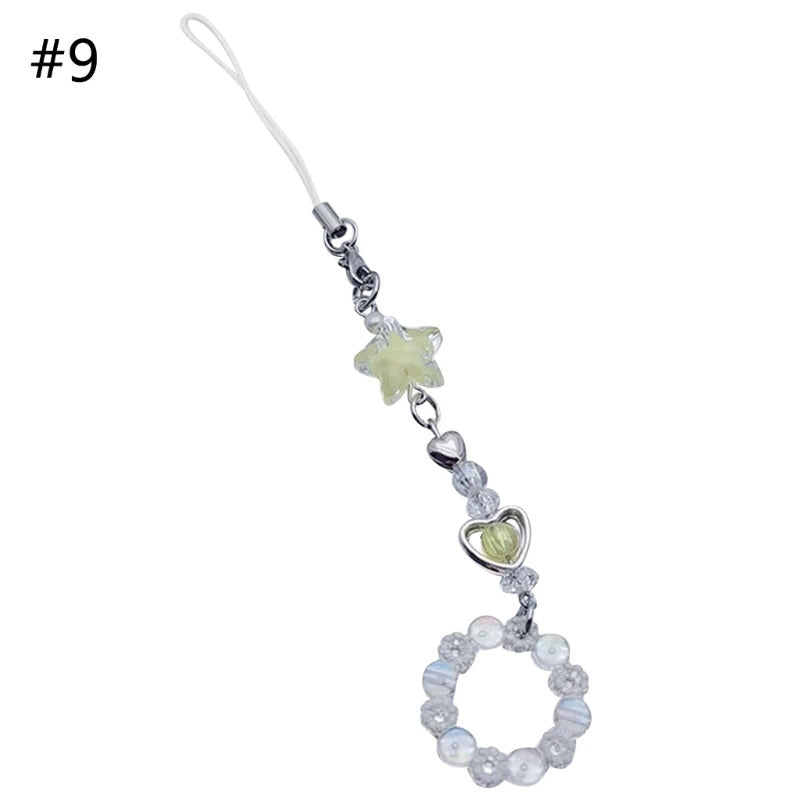Stylish Phone Strap Trendy Phone Charm Portable Beaded Phone Chain Alloy Material Beads Phone Pendant for Girl and Women