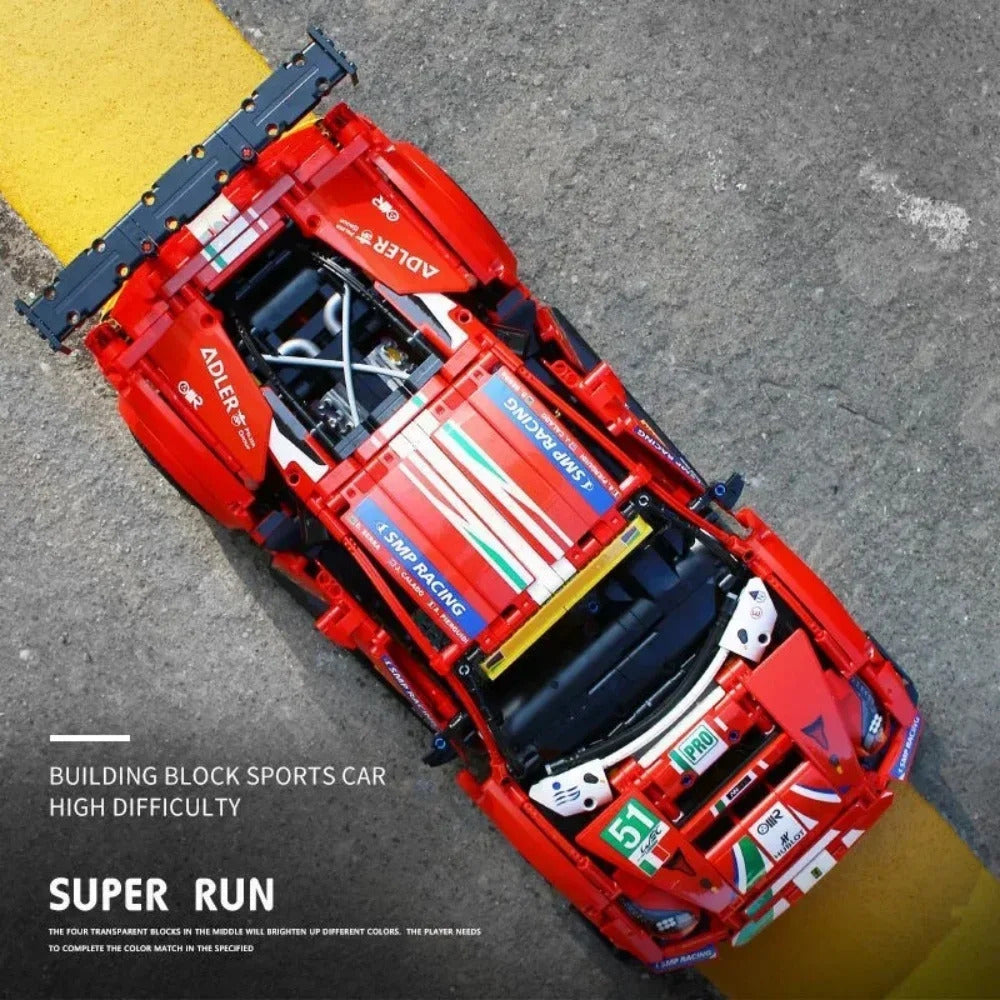 TECHNICAL 488 GTE Ultimate MOC Race Car Building Set 1684PCS Advanced Engineering Model STEM DIY Vehicle Bricks 42125