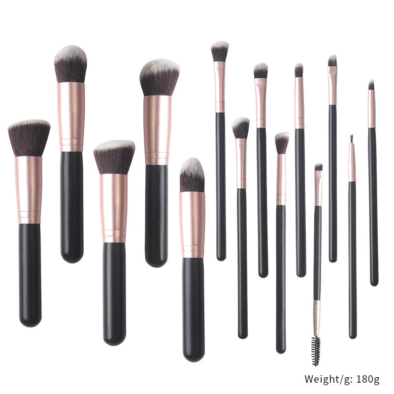 Amazon Hot-Selling Amazon 14-Piece Makeup Brush Set Loose Powder Foundation Brush Soft Bristle Brush Cangzhou In-Stock Wholesale