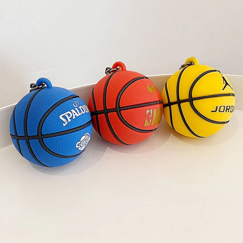 Simulation Sports Basketball Key Chain Three-dimensional Peripheral Sports Backpack  Pendant  Trinket