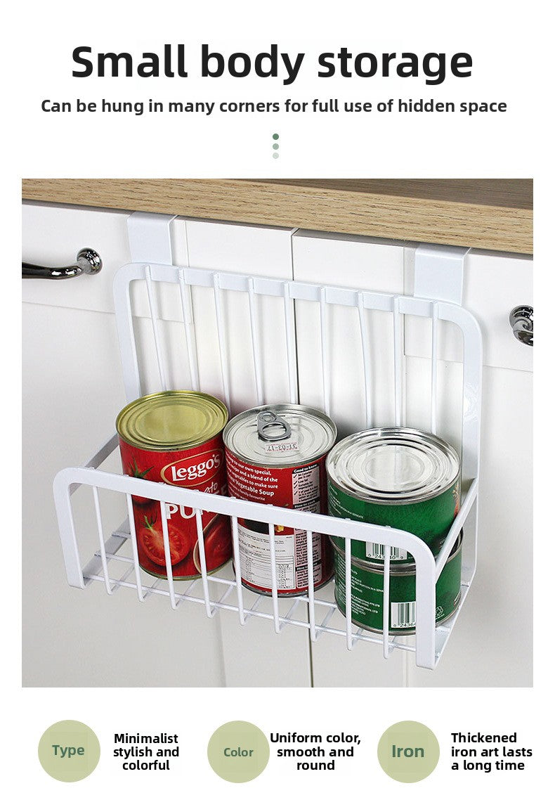 Home Storage Door Rear Hanging Basket Kitchen Condiment Storage Rack Cleaning Cloth Storage Basket Cloth Rack Iron