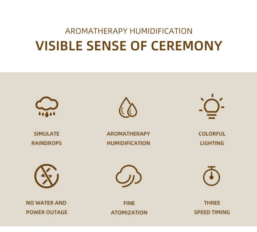 Essential Oil Aromatherapy Machine with RGB Night Lights 360ML High-capacity Quietly Ultrasonic Air Humidifiers for Home Decor