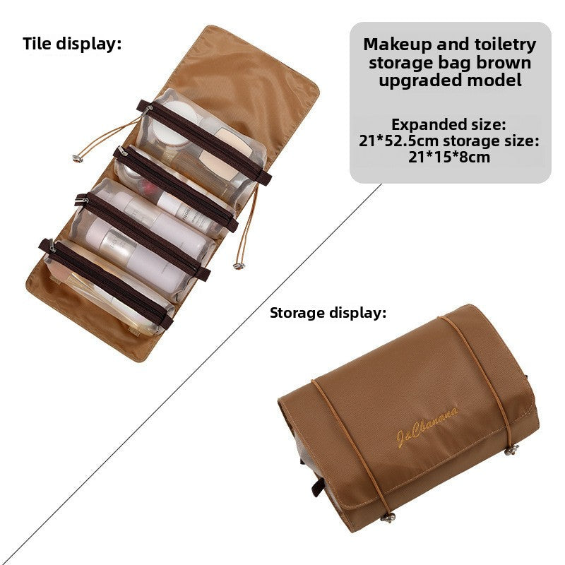 Detachable 4-in-1 Makeup Bag Multifunctional Simple Travel Handheld Foldable Travel Cosmetic Storage Toiletry Bag