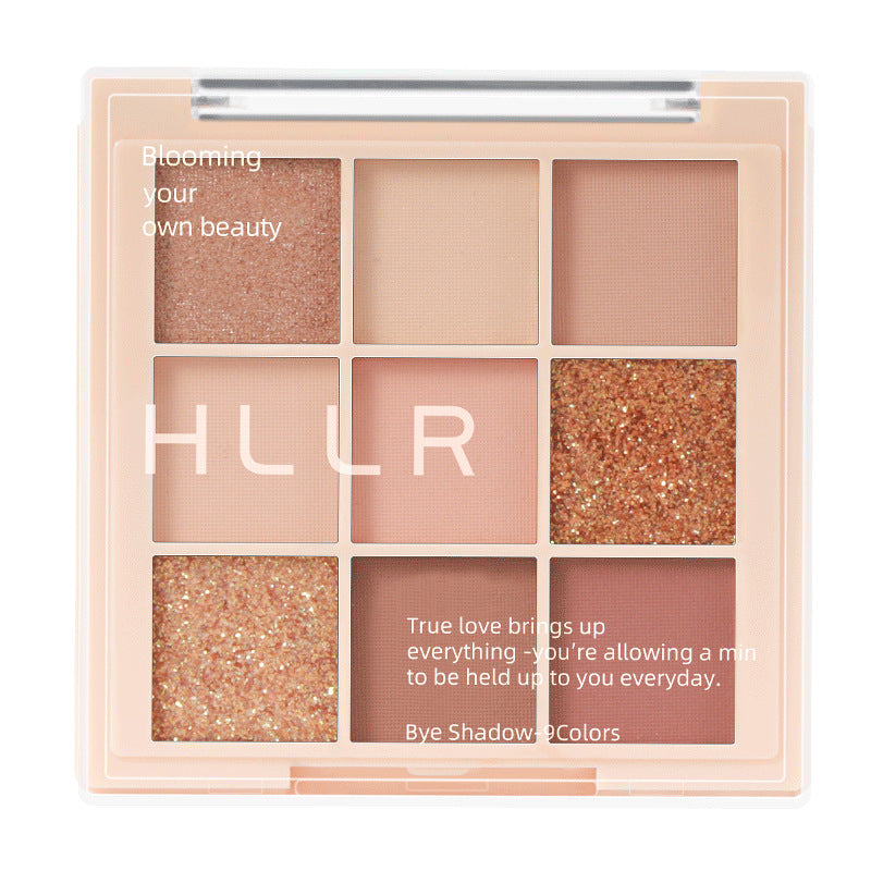 Helen Beauty Nine-Color Eye Shadow Plate Matte Shimmer Sequins Thin and Glittering Smoked Eye Shadow Plate Cross-Border Makeup Wholesale Delivery