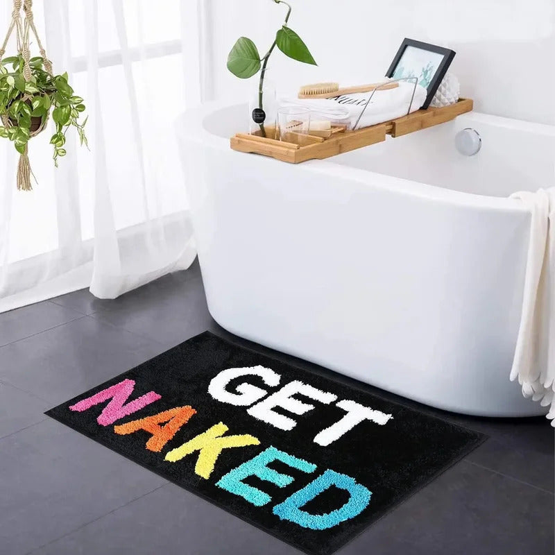 English Get Naked Bath Mat Soft Tufted Bathroom Rugs Bathtub Mat Entrance Doormat Living Room Apartment Home Decor Carpet Hippie