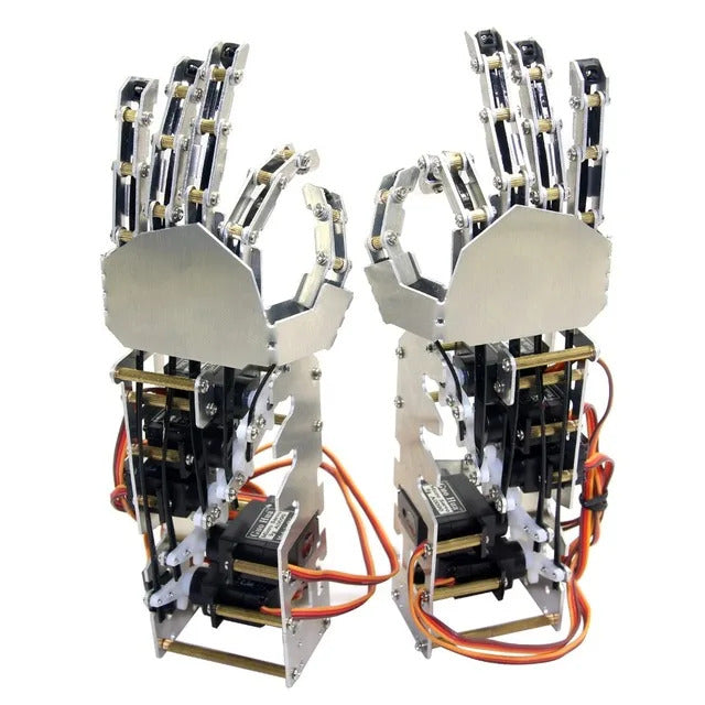 5 Dof Humanoid Hand Five Fingers Metal Manipulator Arm Left Right Hand with A0090 Servo for Robot DIY Kit Programmble Robot Hand