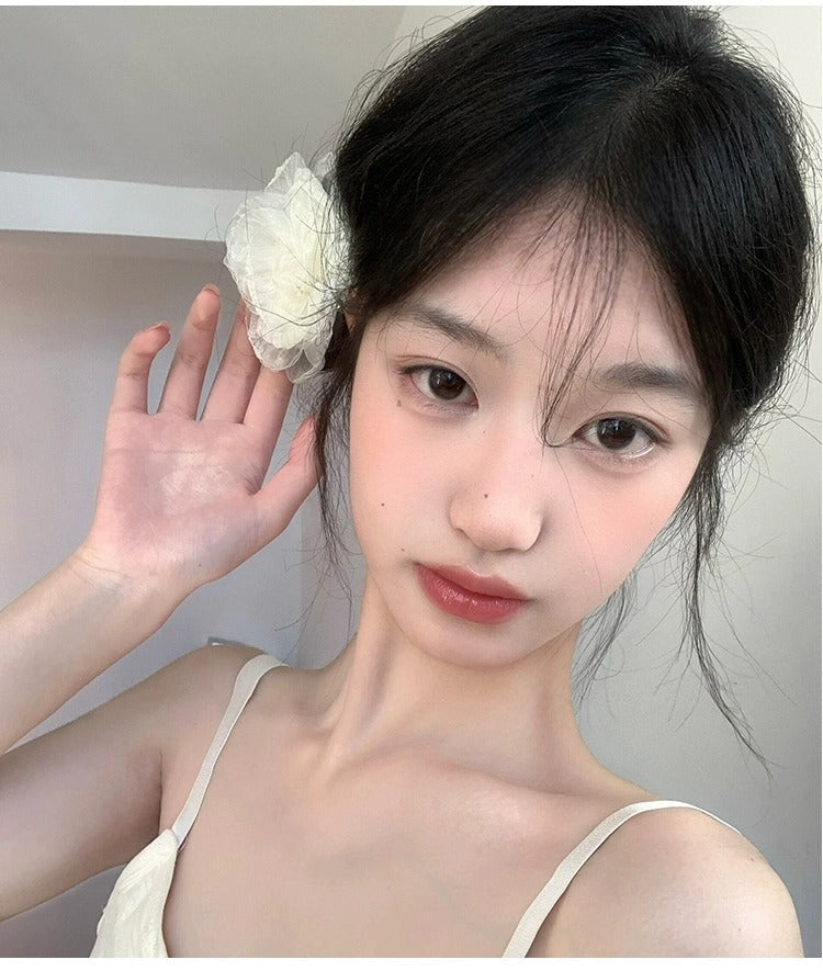 Vacation Organza Flower Hair Clip Travel Outing Hair Accessories Atmosphere Clip Duckbill Clip Hairpin Side Clip Hair Ornament