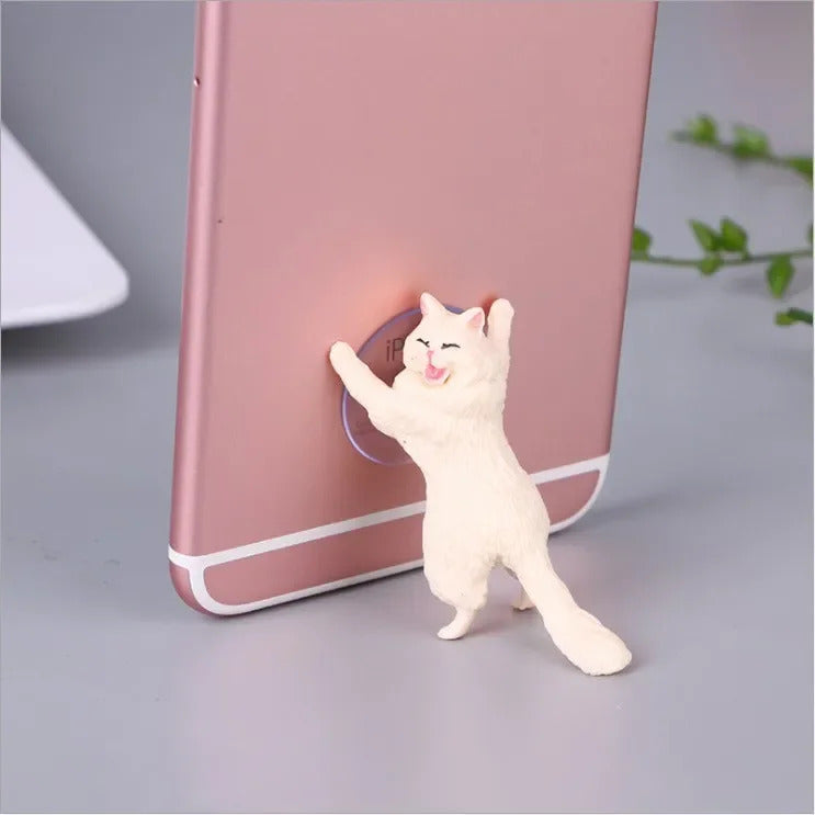 Cute Cat Phone Holder Tablets Desk Sucker Support Resin Mobile Phone Stand Holder Sucker Design Animal Holder for Smartphone