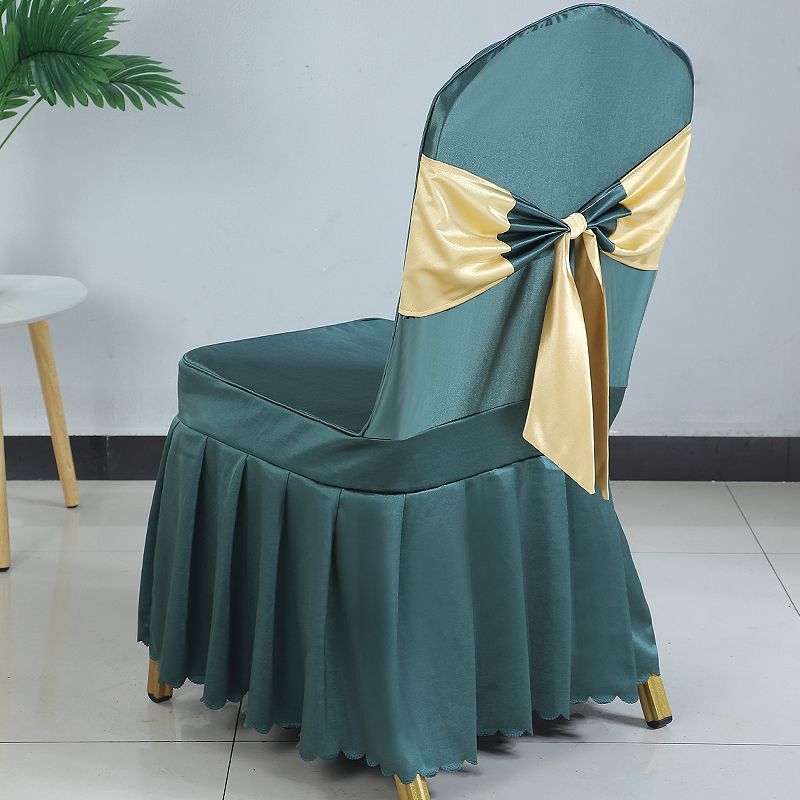 Hotel Restaurant Banquet Chair Cover Dining Chair Seat Stool Bench Wooden Chair Universal Chair Cover with Bowknot