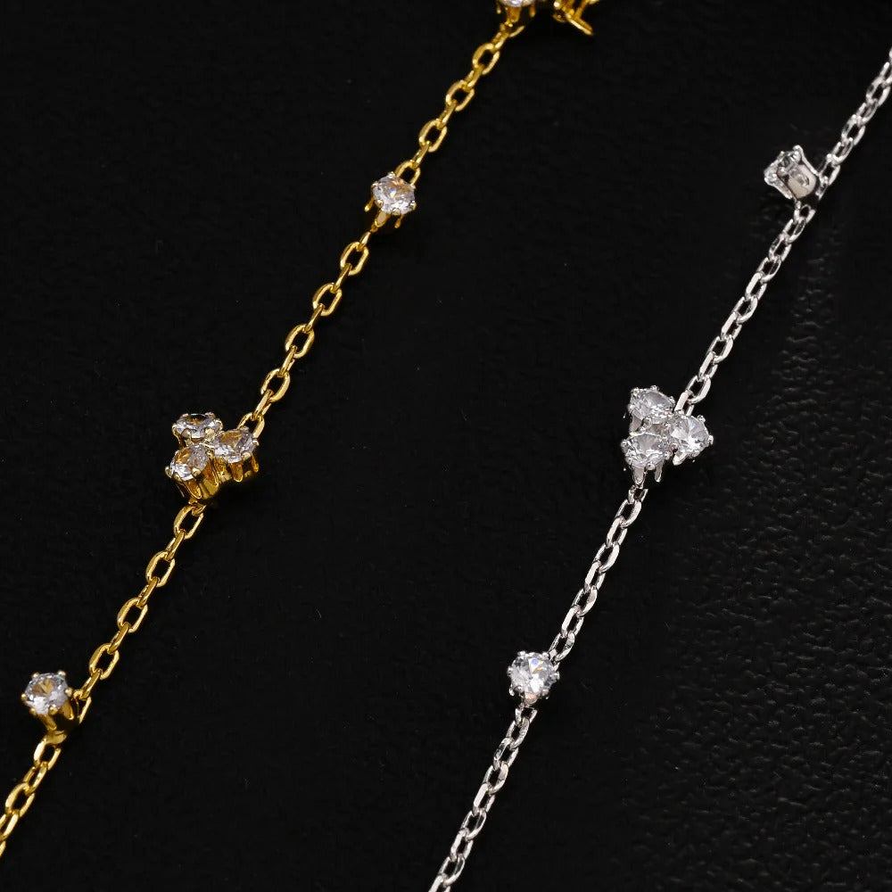 2025 Fashion Round Crystal Finger Bracelet Bangle High Quality Jewelry Intersperse Geometric Rhinestone Hand Chain Adjustable