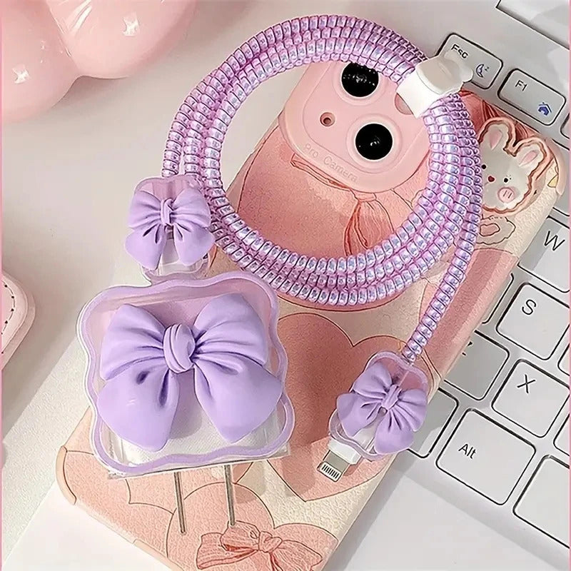 3D New Cable Charger Protection Case For IPhone 15 14 13 Pro Max 18W 20W Original Charger Cable Data Line Wire Spiral Protector