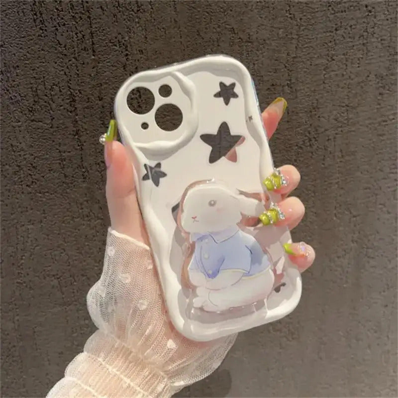 Floral Flower Bracket Case Cover for Samsung Galaxy S24 FE S25 S22 S23 Ultra Plus 5G A55 A35 A54 A15 A16 5G A05S A05 Wavy Shell
