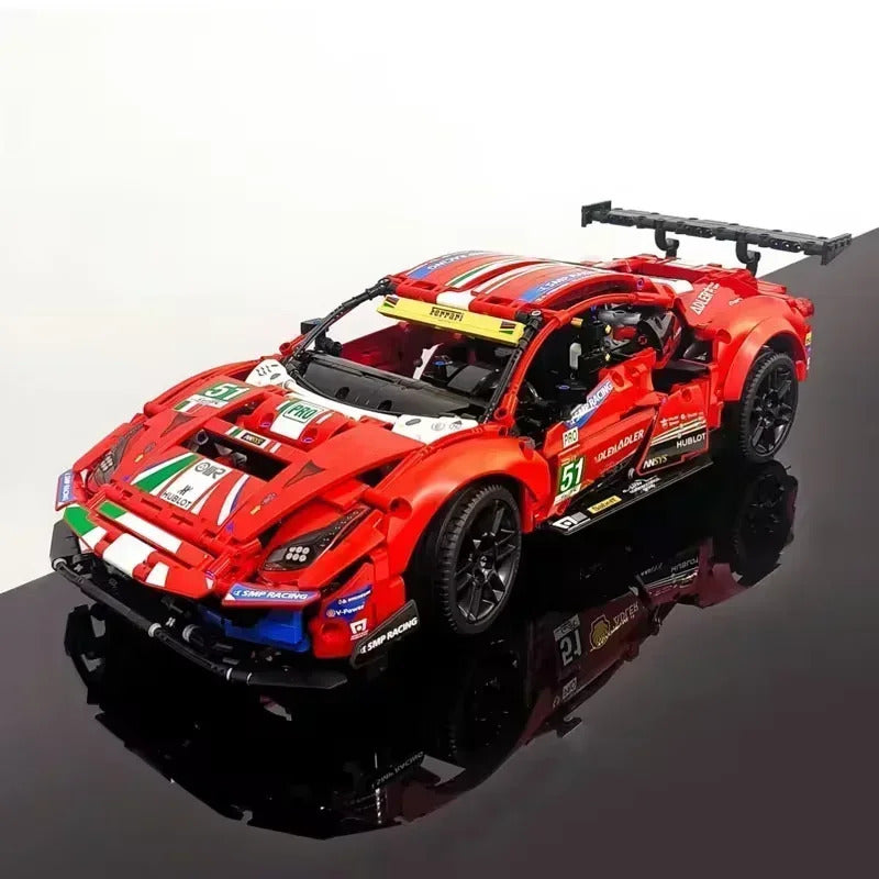 TECHNICAL 488 GTE Ultimate MOC Race Car Building Set 1684PCS Advanced Engineering Model STEM DIY Vehicle Bricks 42125