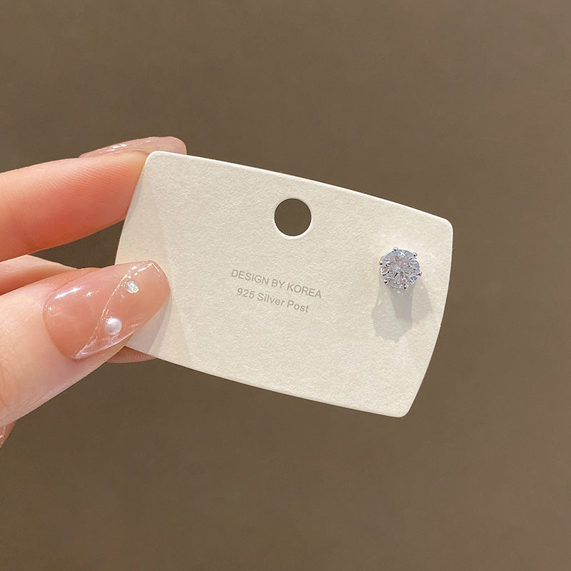 Non-Pierced Magnetic Zircon Ear Studs Design Sense Niche Temperament Magnetic Earrings for Women Hot Style Internet Celebrity Ear Jewelry