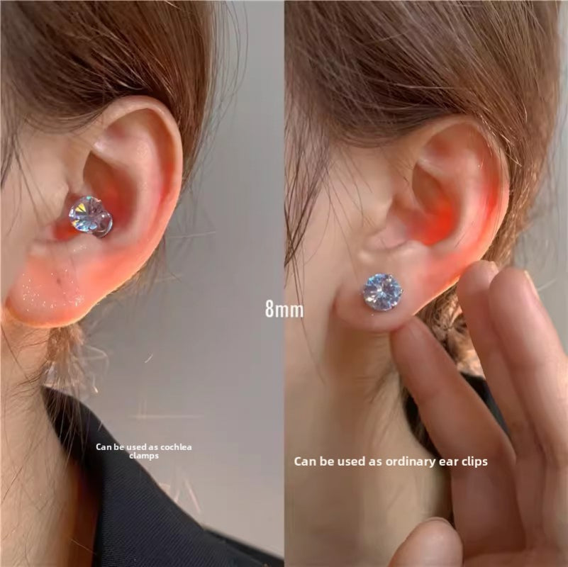 GenOptics Aura Essence Sparking Zirconium Ear Clip Non-Piercing Ear Clip Unique and Beautiful High-End Sense Light Luxury Temperament Earrings Female Earrings