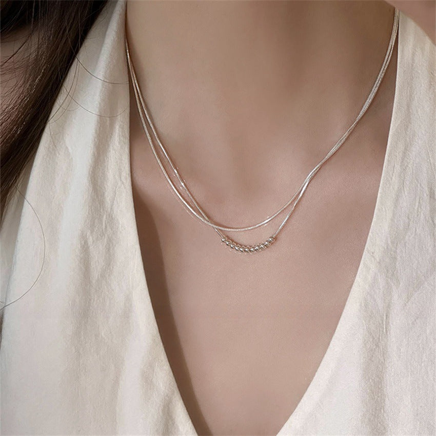 Liluo New S925 Sterling Silver Pearl Necklace Accessories for Women, Non-Fading, High-End Feel, Versatile Spring and Summer Clavicle Chain Wholesale