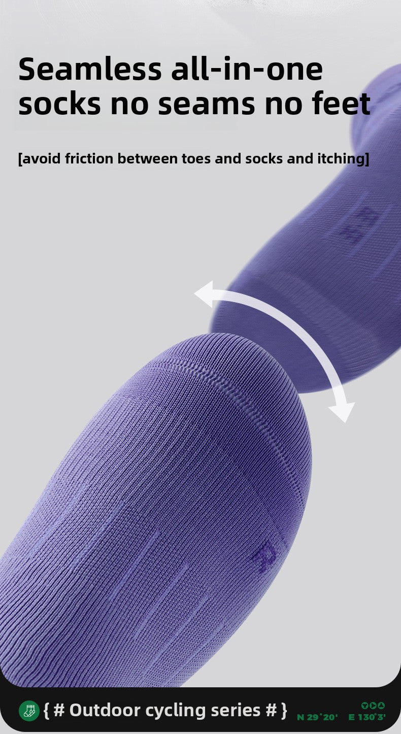 Outdoor Sports Cycling Socks for Men and Women, Breathable, Sweat-Absorbent, Quick-Drying, Odor-Resistant, Lycra, Basketball, Soccer, Running, Mid-Calf Socks