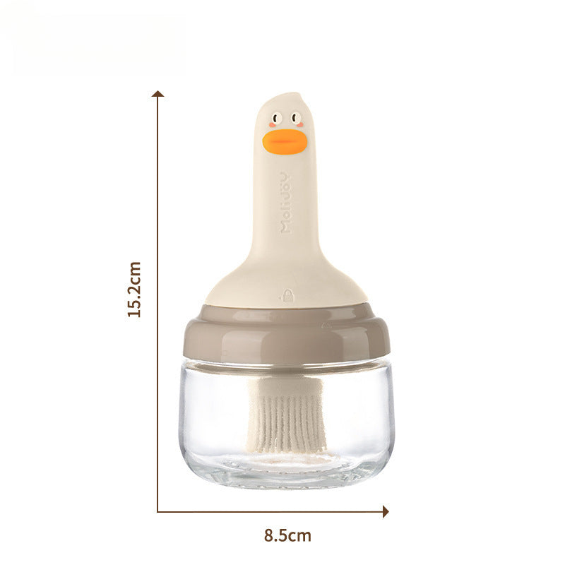 Silicone Oil Brush Household High Temperature Resistant Oil Brush with Bottle Dispensing Oil Pot Outdoor BBQ Oil Brush Integrated Oil Brush Bottle