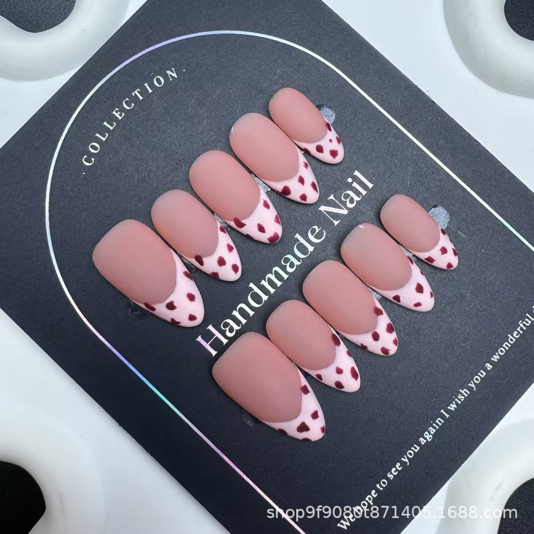 Wearable Handmade French Cat Eye Leopard Print Light Luxury Elegant Ins Wearable Nail Art Stickers Finished Hot Item