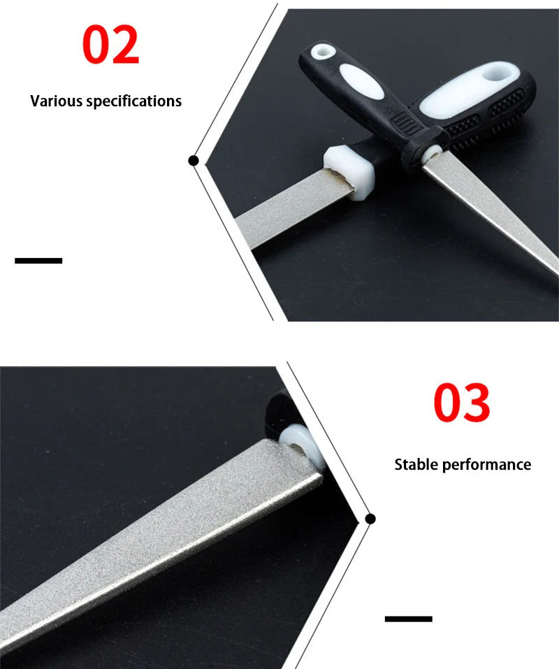 Diamond Sharpening Stone With One Stone And Two Birds Double-sided Flat And Curved Design Easy To Grip Handle Knife SharpenerNew