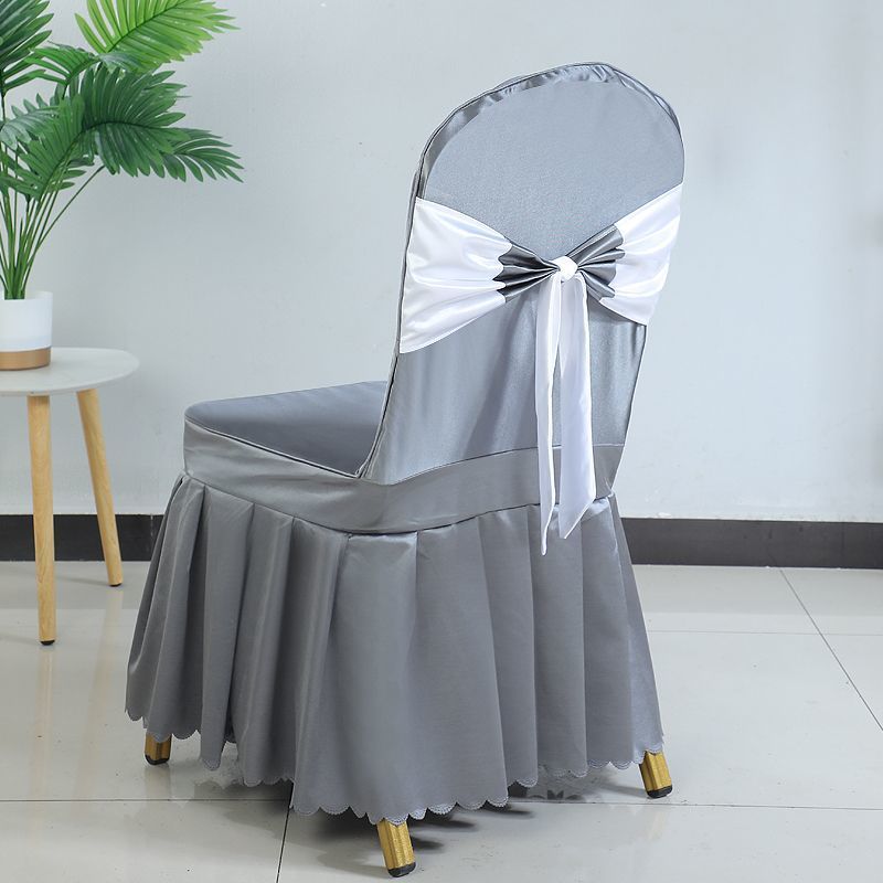 Hotel Restaurant Banquet Special Chair Cover Dining Chair Seat Stool Bench Wooden Chair Universal Chair Cover Bowknot