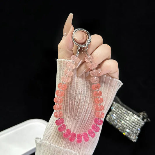 Orange Gummy For Mobile Phone Chain 2025 New Universal Girl Color Cute Key Chain Cure Lappet Gradient Color
