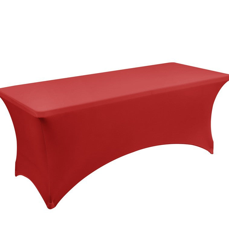 Elastic 6FT Rectangular Table Cover Full Coverage Tablecloth Outdoor Wedding Banquet Event Cocktail Fan-shaped Tablecloth Table Cover