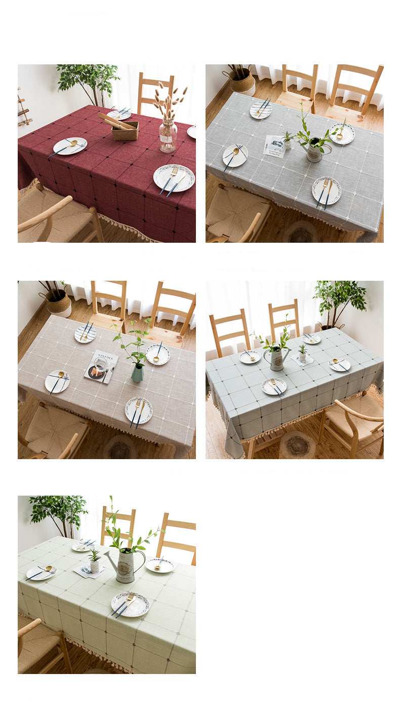 Cross-border INS Waterproof Tablecloth Home Use Imitation Cotton Linen Dining Tablecloth Modern Simple Tablecloth Table Mat Cover Towel Wholesale in Stock
