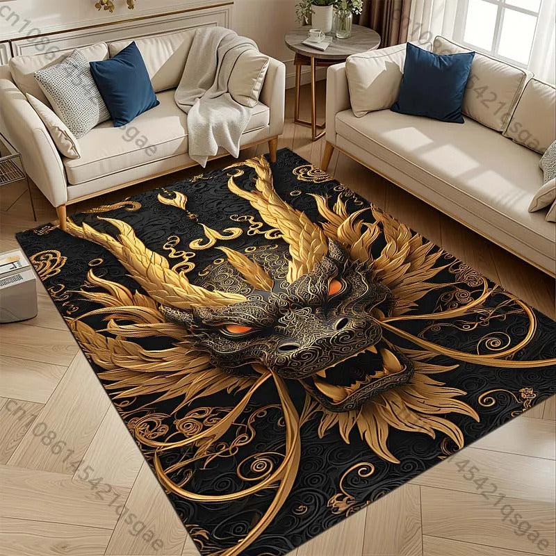 1PC Domineering Oriental Dragon Print Rug Carpets for Bedroom Living Room Sofa Mat Door Mat Dressing Room Rugs for Gifts