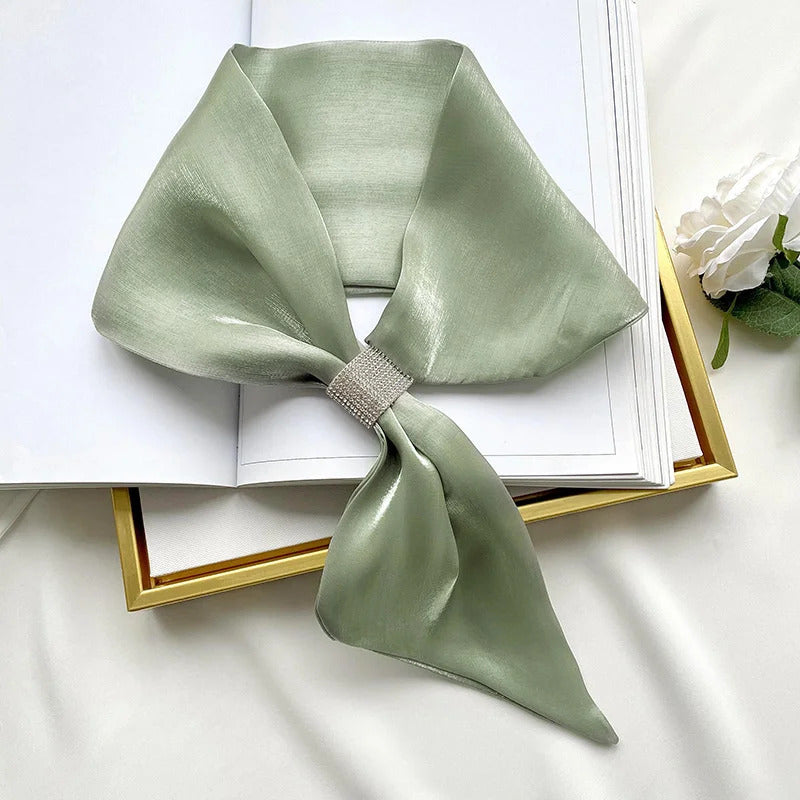 Fashion Small Silk Scarf Women Neckerchief Bandana Female Small Ear Scarf Korean Style Tie Bag Headband Decoration Neck Scarf