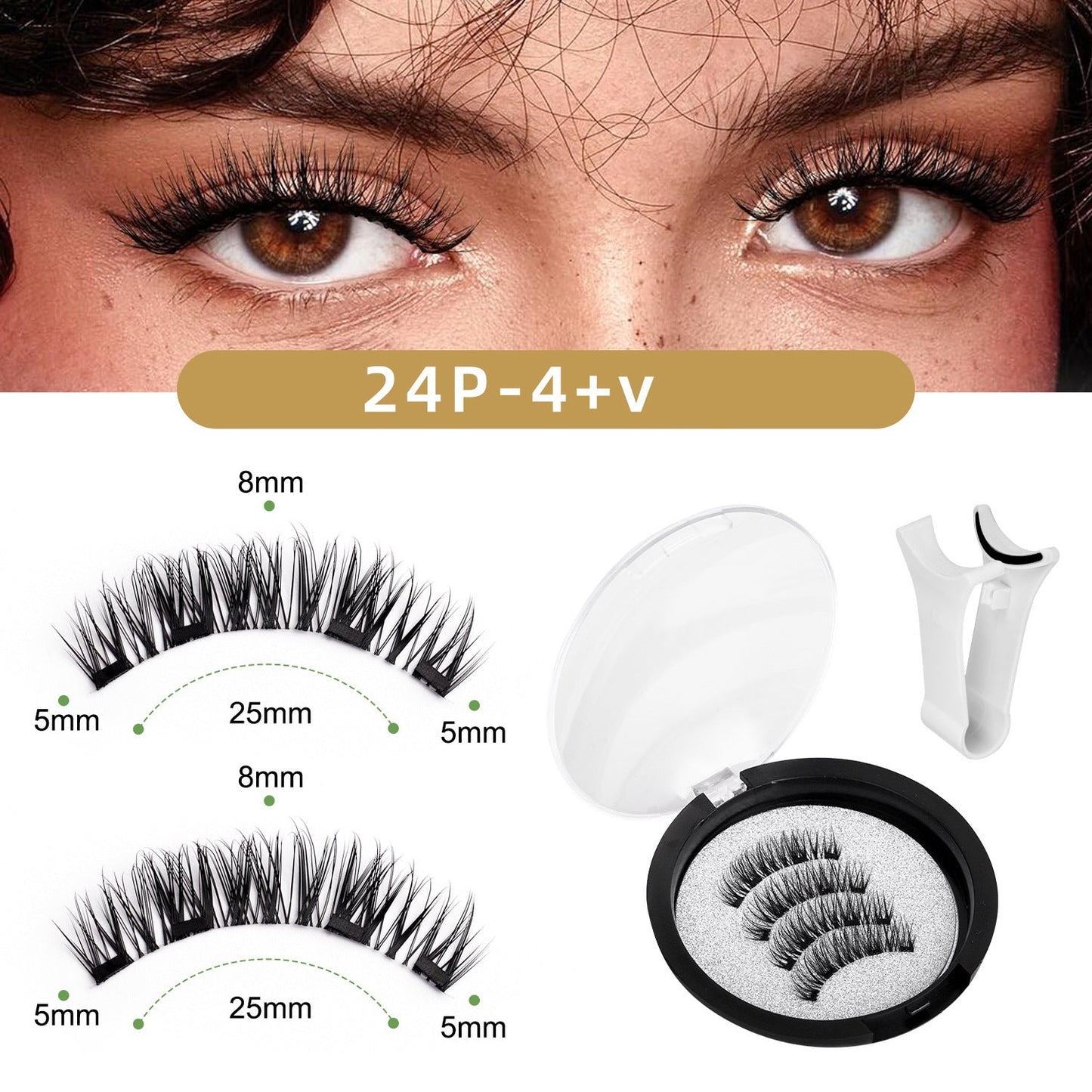 Foreign Trade Hot-Selling Magnetic False Eyelash Set 3D Magnetic Eyelashes No Glue No Removal Magnetic False Eyelashes Factory Direct