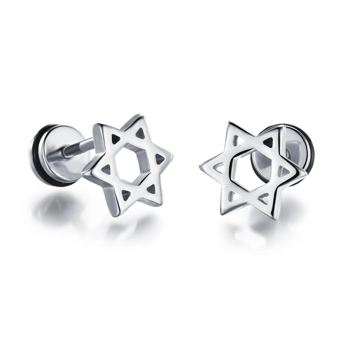 2023 Punk Stainless Surgical Steel Women Men's Stud Earrings Small Gothic Geometry Skeleton Rock Zircon Hip Hop Jewelry Earrings