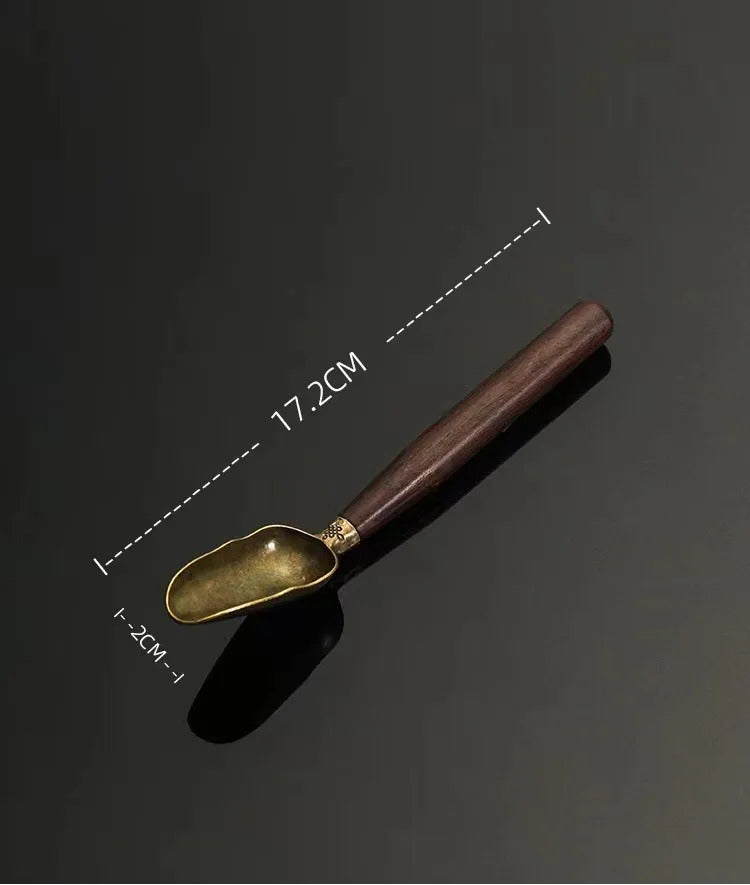 1pcs Tea Spoon Ebony Teaspoon Solid Wood Retro Creative Tea Shovel KongFu Tea Ceremony Accessories Gift