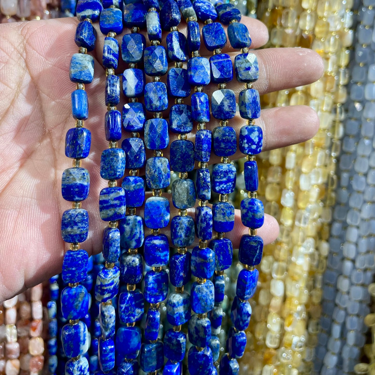 8x10mm Natural Labradorite Stone Amazon Stone Lapis Lazuli Piece Cut Bead Usefor Diy Bracelet Necklace Jewelry Make